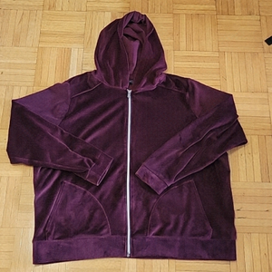 NWOT MARKS&SPENCER Velvet Burgundy Hoodie US 18